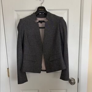 Ann Taylor Charcoal Gray Tweed Women's Blazer in Petite 4